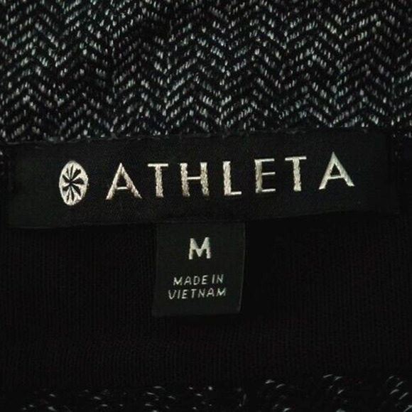 Athleta Size Medium M Black Mercer Herringbone Print Ankle Active Leggings - Picture 4 of 7